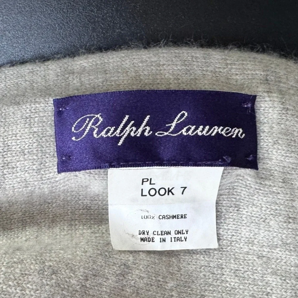 Ralph Lauren Purple Label Grey Scarf 100% Cashmere Made in Italy OS